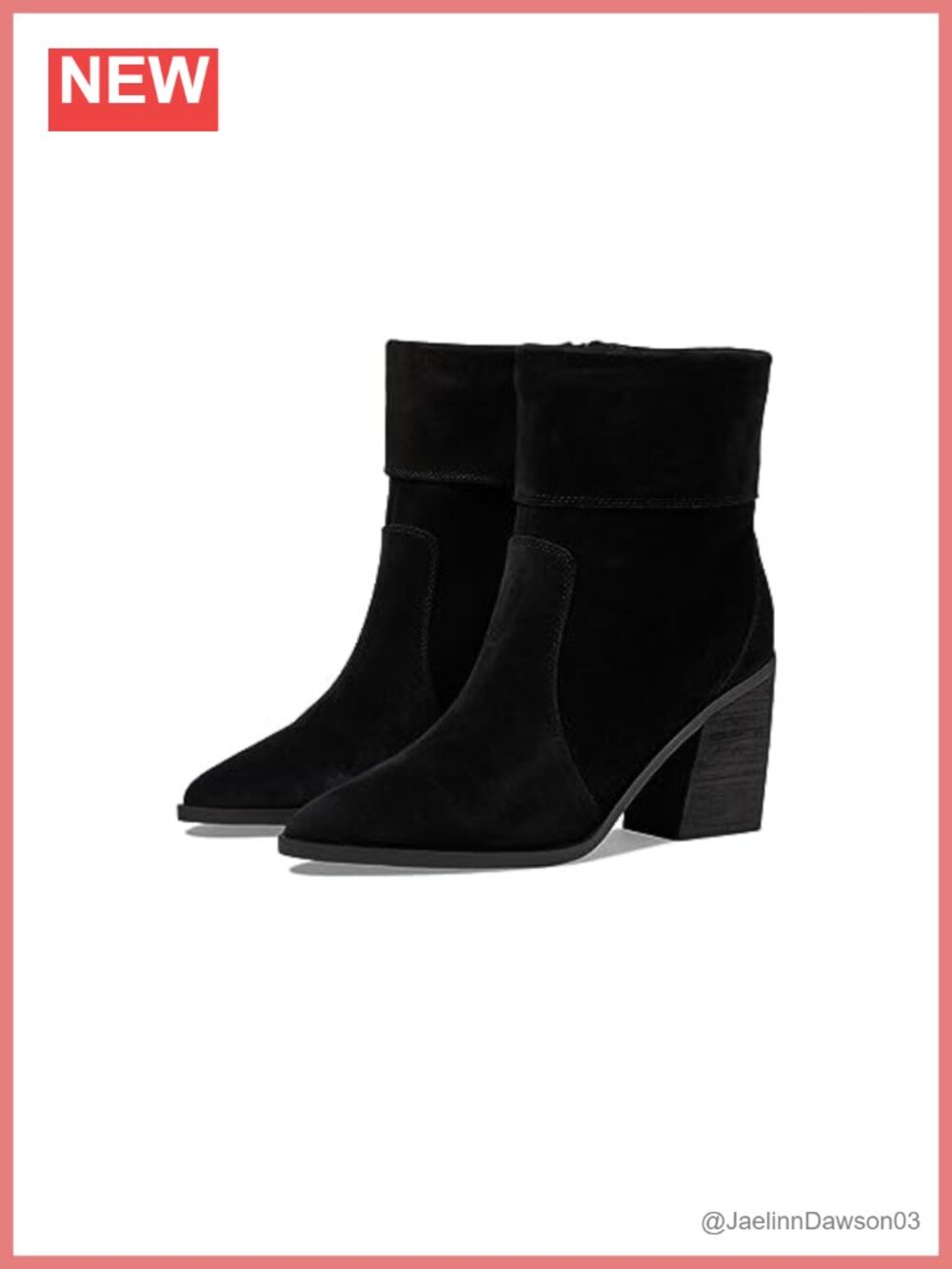 Waterproof Ankle Boots Leather Block Heel Zip